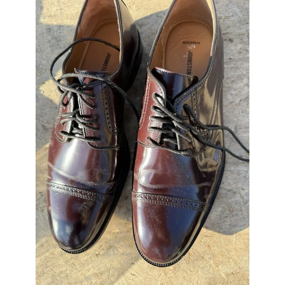 Johnston & Murphy 9.5D Oxblood‎ Cap Toe Leather Dress Shoes